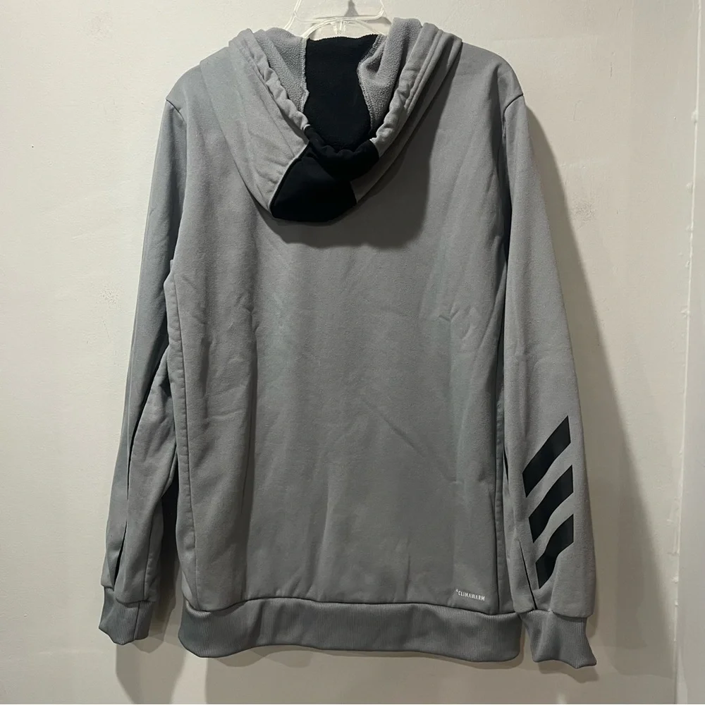 Adidas ClimaWarm Men’s Gray Full Zip Hoodie Jacket Size Large Basketball‎ Club